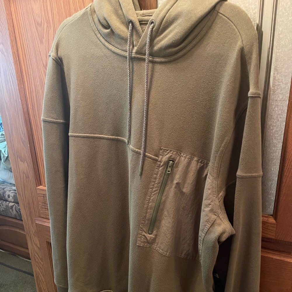 Olive green pull over with vertical zipper